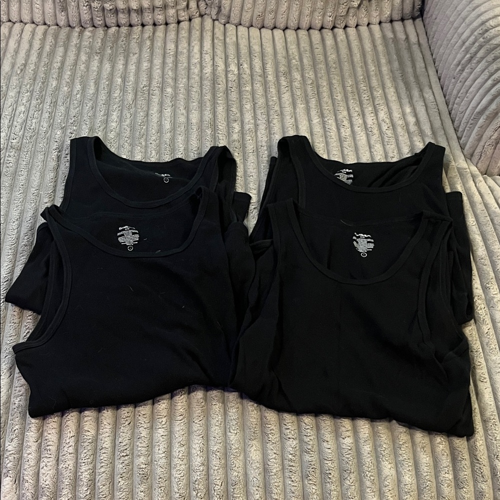 Bundle of 4 Goodfellow & Co. Men’s Black Ribbed Tank Tops